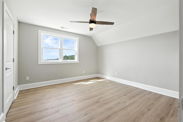 43 Mcilwee Ln, Staunton, VA 24401 - additional living space with ceiling fan, light wood finished floors, and vaulted ceiling