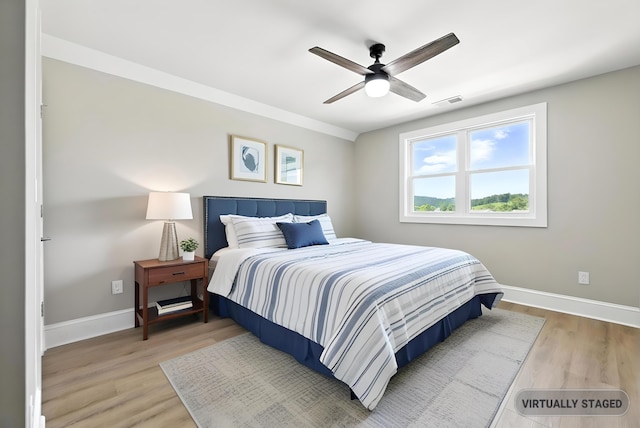 43 Mcilwee Ln, Staunton, VA 24401 - bedroom featuring light wood finished floors and a ceiling fan
