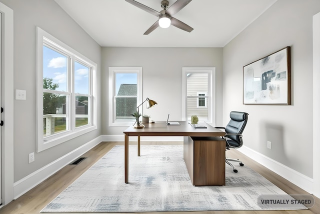 43 Mcilwee Ln, Staunton, VA 24401 - office featuring light wood-style floors and ceiling fan