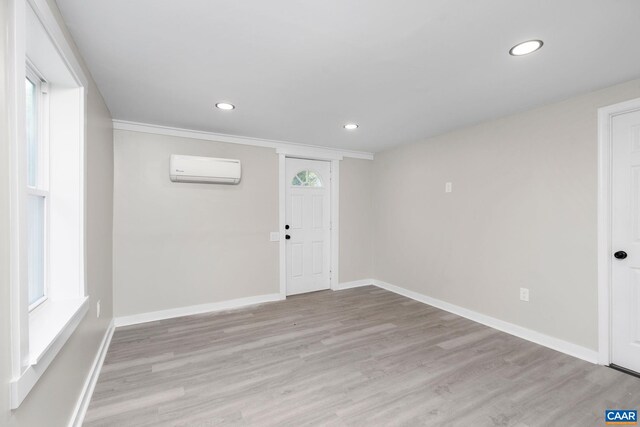1805 Shenandoah Ave, Waynesboro, VA 22980 - entryway featuring a wall mounted air conditioner, light wood-style flooring, recessed lighting, and plenty of natural light