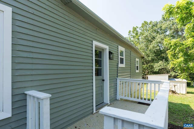 1805 Shenandoah Ave, Waynesboro, VA 22980 - wooden terrace with a storage unit
