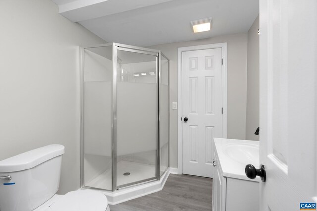 1805 Shenandoah Ave, Waynesboro, VA 22980 - full bathroom featuring vanity, wood finished floors, and a stall shower