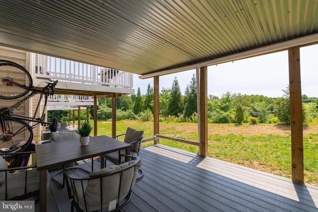 2015 Elm Tree Ct, Charlottesville, VA 22911 - deck featuring a lawn and outdoor dining space
