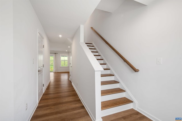 4454 Alston St, Crozet, VA 22932 - stairs with wood finished floors and recessed lighting