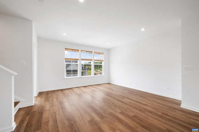 4454 Alston St, Crozet, VA 22932 - empty room featuring stairway, wood finished floors, and recessed lighting