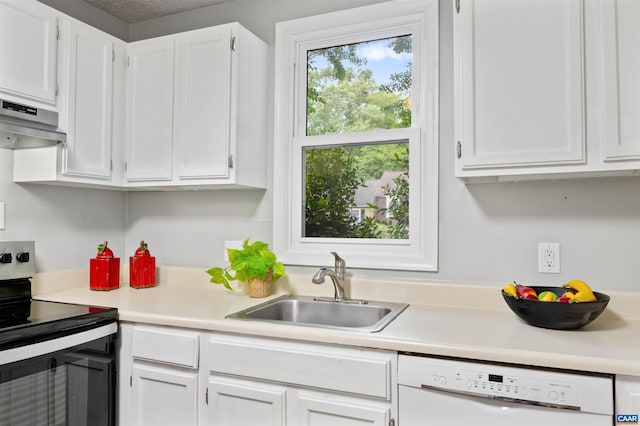 147 Scarborough Pl, Charlottesville, VA 22903 - kitchen featuring stainless steel range with electric cooktop, dishwasher, a sink, light countertops, and under cabinet range hood