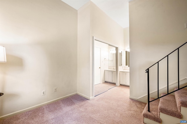 147 Scarborough Pl, Charlottesville, VA 22903 - foyer entrance with carpet floors, baseboards, and stairs