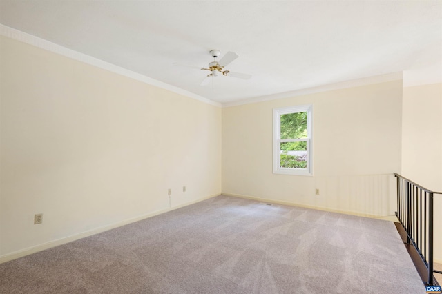 147 Scarborough Pl, Charlottesville, VA 22903 - unfurnished room featuring a ceiling fan, crown molding, carpet flooring, and baseboards