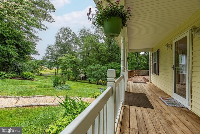 9071 Old Culpeper Rd, Warrenton, VA 20186 - wooden porch with a yard