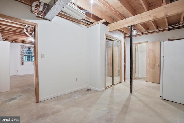 9071 Old Culpeper Rd, Warrenton, VA 20186 - unfinished basement with freestanding refrigerator