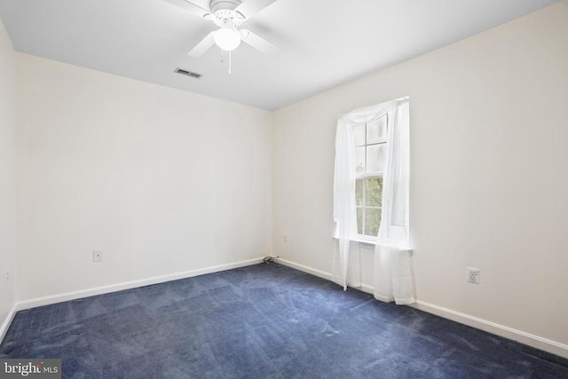 9071 Old Culpeper Rd, Warrenton, VA 20186 - spare room with dark colored carpet and a ceiling fan