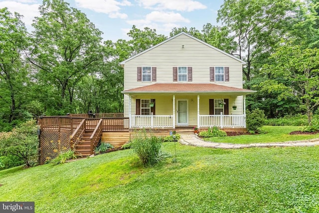 9071 Old Culpeper Rd, Warrenton, VA 20186 - view of front of home featuring a front lawn and a porch