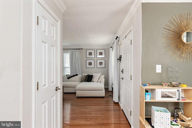 5008 Blake Dr, Fredericksburg, VA 22407 - hall with ornamental molding and wood finished floors