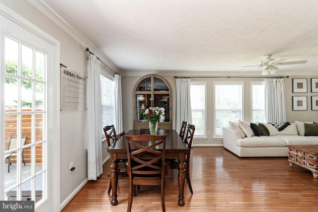 5008 Blake Dr, Fredericksburg, VA 22407 - dining room with crown molding, ceiling fan, and light wood finished floors