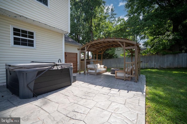 5008 Blake Dr, Fredericksburg, VA 22407 - fenced backyard with a pergola, a patio area, and an outdoor hangout area