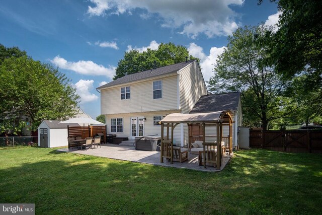 5008 Blake Dr, Fredericksburg, VA 22407 - back of house with a patio, a shed, a fenced backyard, and a gate