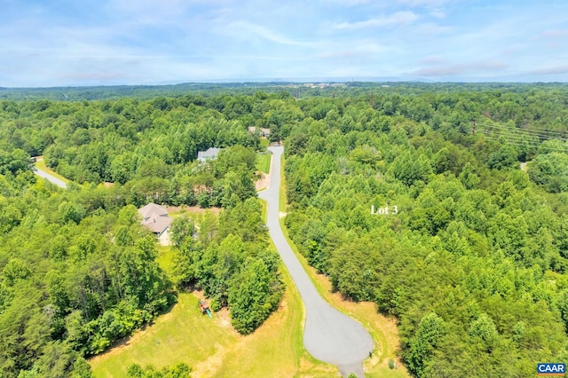 aerial view with a forest view