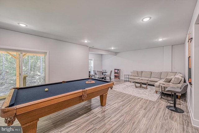 5220 Wyndemere Cir, Mineral, VA 23117 - game room featuring billiards table, wood finished floors, and recessed lighting