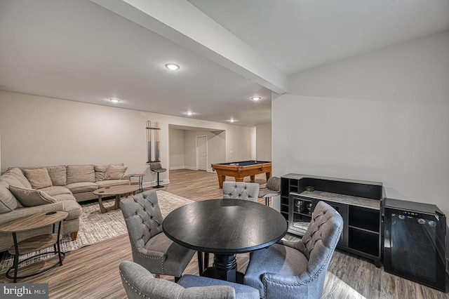 5220 Wyndemere Cir, Mineral, VA 23117 - dining room with pool table, wood finished floors, recessed lighting, and baseboards