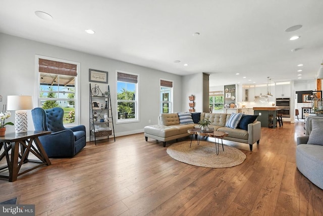 10901 Brandermill Park, Spotsylvania, VA 22551 - living room with healthy amount of natural light, hardwood / wood-style floors, and recessed lighting