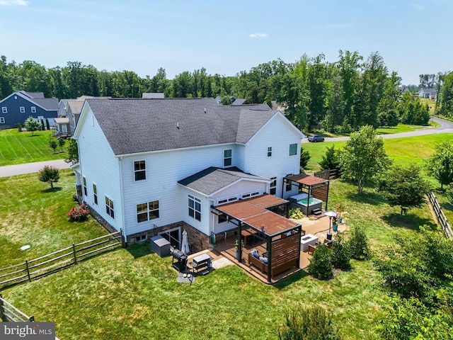 10901 Brandermill Park, Spotsylvania, VA 22551 - back of house featuring a wooden deck, a fenced backyard, roof with shingles, and view of wooded area