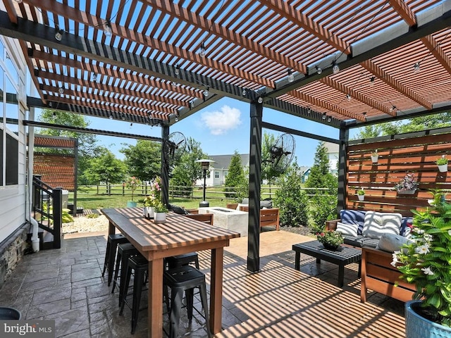 10901 Brandermill Park, Spotsylvania, VA 22551 - fenced backyard featuring an outdoor living space, a patio, and outdoor dining area