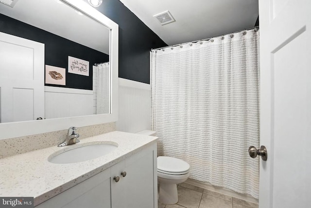 10901 Brandermill Park, Spotsylvania, VA 22551 - full bath featuring vanity, a wainscoted wall, and tile patterned floors