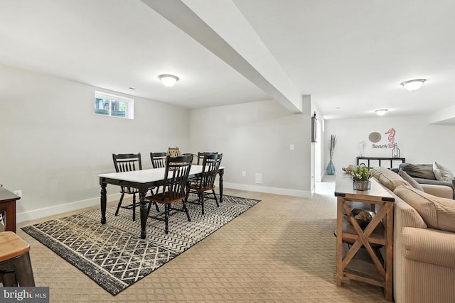 10901 Brandermill Park, Spotsylvania, VA 22551 - dining space featuring baseboards and light colored carpet