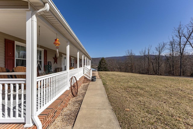 18785 Red Brush Rd, Elkton, VA 22827 - view of side of home featuring covered porch and a yard
