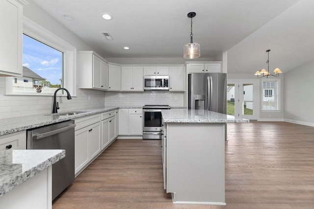 LOT155 Langley Dr, Waynesboro, VA 22980 - kitchen featuring appliances with stainless steel finishes, a sink, tasteful backsplash, white cabinetry, and recessed lighting