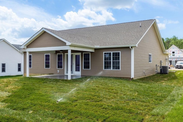 LOT155 Langley Dr, Waynesboro, VA 22980 - back of house with roof with shingles, a yard, central AC unit, and a patio area
