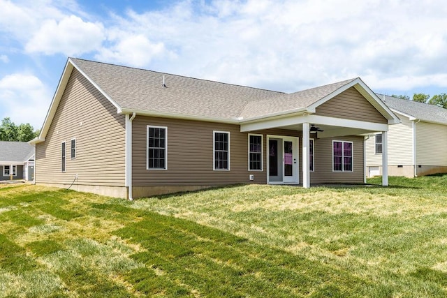 LOT155 Langley Dr, Waynesboro, VA 22980 - back of house featuring ceiling fan, a yard, and a shingled roof