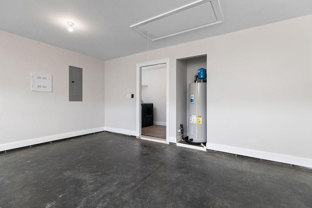 LOT155 Langley Dr, Waynesboro, VA 22980 - garage with electric panel, electric water heater, and baseboards