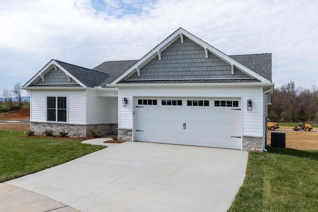 LOT155 Langley Dr, Waynesboro, VA 22980 - craftsman-style house with stone siding, roof with shingles, driveway, and an attached garage