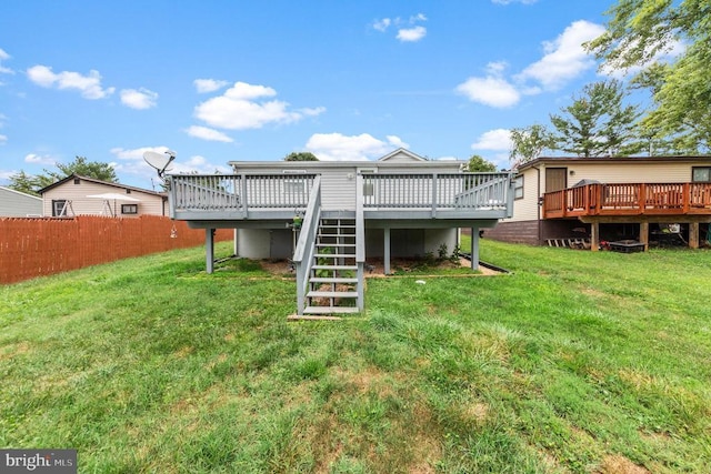 234 Landon Ln, Orange, VA 22960 - back of house with a wooden deck and stairway