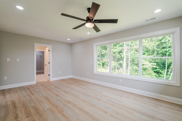 4125 Romney Ct, Rockingham, VA 22802 - spare room with ceiling fan, light wood-style flooring, and recessed lighting