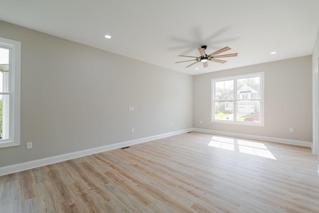 4125 Romney Ct, Rockingham, VA 22802 - empty room featuring a ceiling fan, light wood-style floors, and recessed lighting
