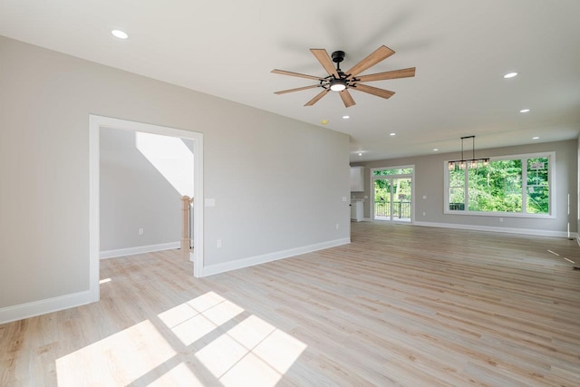 4125 Romney Ct, Rockingham, VA 22802 - spare room featuring light wood finished floors, ceiling fan, and recessed lighting
