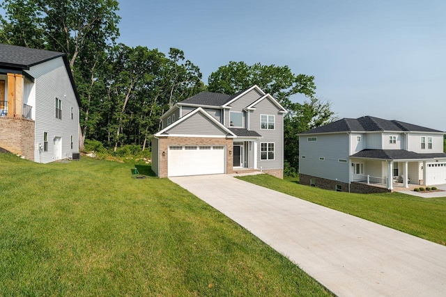 4125 Romney Ct, Rockingham, VA 22802 - view of front of house featuring driveway, a front lawn, and an attached garage