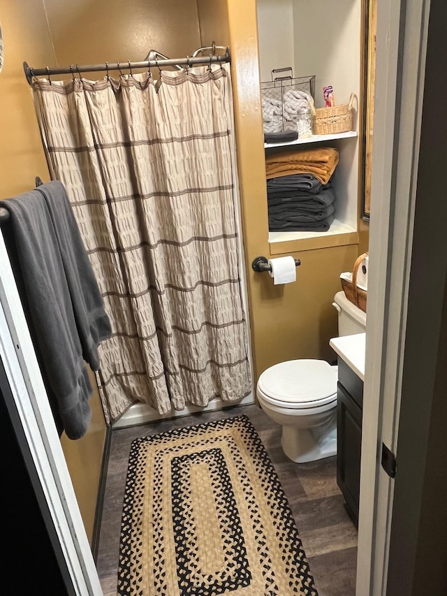 290 Shenandoah River Rd, Shenandoah, VA 22849 - full bath featuring toilet, vanity, and wood finished floors