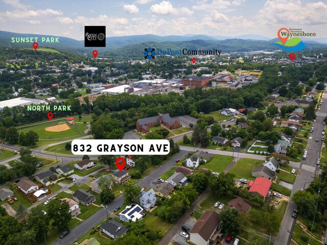 832 Grayson Ave, Waynesboro, VA 22980 - bird's eye view of a mountainous background