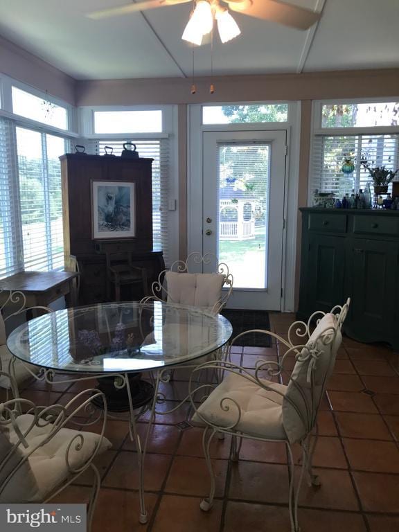 409 Cook Mountain Dr, Brightwood, VA 22715 - tiled living room with a ceiling fan