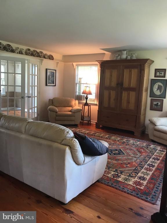 409 Cook Mountain Dr, Brightwood, VA 22715 - living area with plenty of natural light, wood finished floors, and french doors