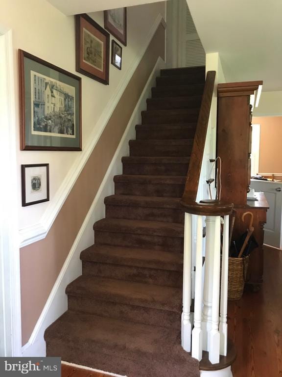 409 Cook Mountain Dr, Brightwood, VA 22715 - staircase featuring wood finished floors