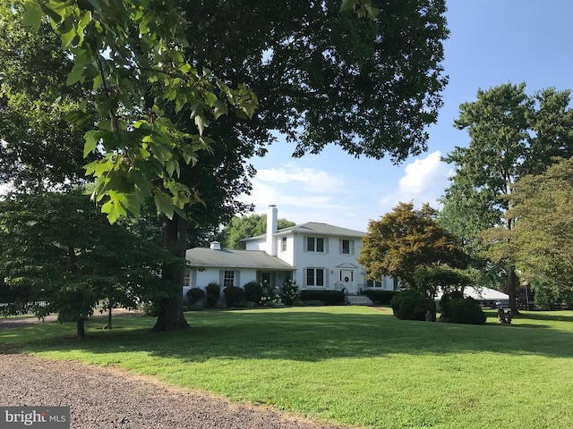 409 Cook Mountain Dr, Brightwood, VA 22715 - view of front of house featuring a front lawn and a chimney