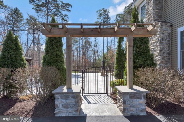 11001 Waterstone Pl, Spotsylvania, VA 22551 - view of patio with a gate and a pergola