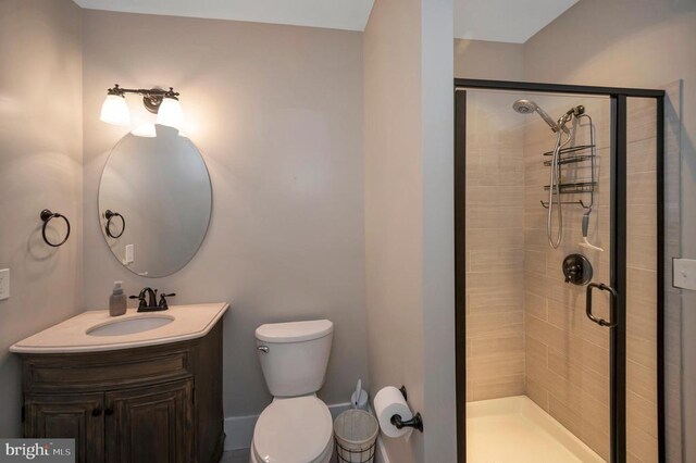 11001 Waterstone Pl, Spotsylvania, VA 22551 - full bathroom featuring a shower stall, vanity, and toilet