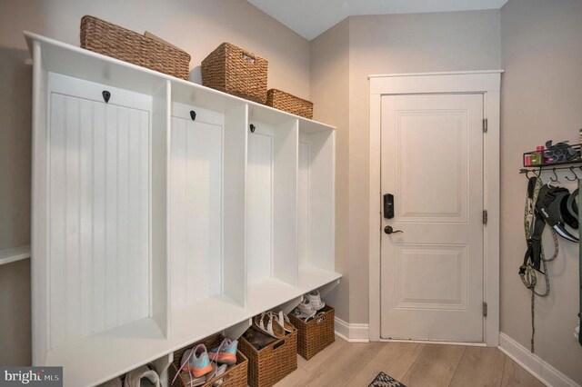 11001 Waterstone Pl, Spotsylvania, VA 22551 - mudroom featuring light wood-type flooring and baseboards