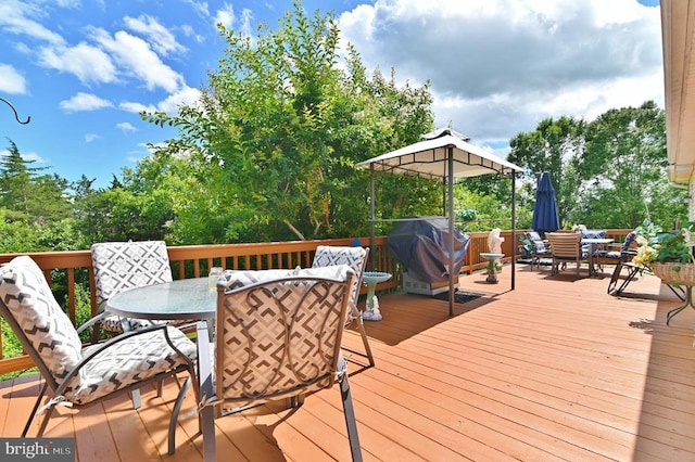 220 Airstrip Rd, Luray, VA 22835 - wooden terrace with outdoor dining space and a grill