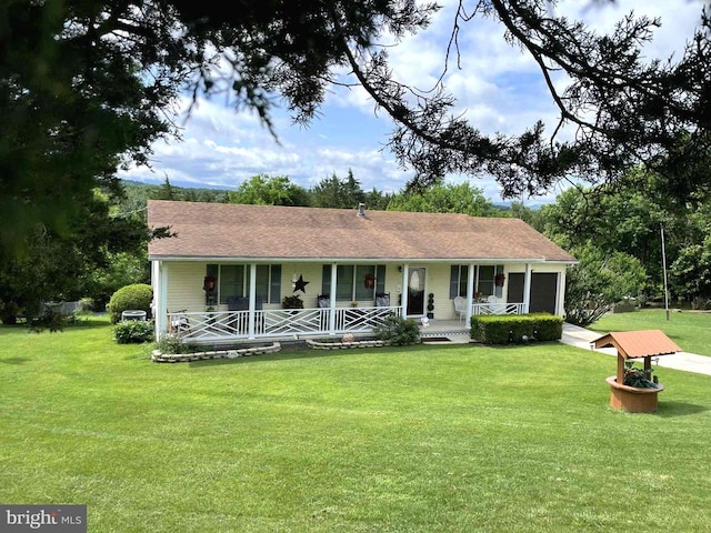 220 Airstrip Rd, Luray, VA 22835 - view of front of property featuring a porch, a garage, and a front lawn